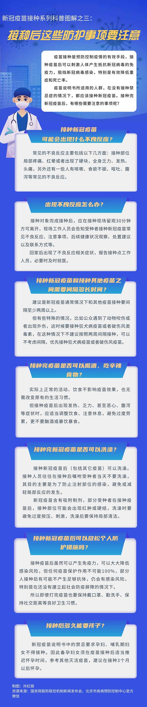 新冠疫苗接種系列科普圖解之三：接種后這些防護事項要注意