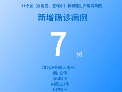 國家衛健委：5月4日新增新冠肺炎確診病例7例均為境外輸入病例