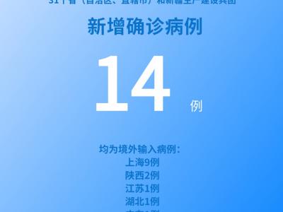 國家衛(wèi)健委：5月18日新增新冠肺炎確診病例14例均為境外輸入病例