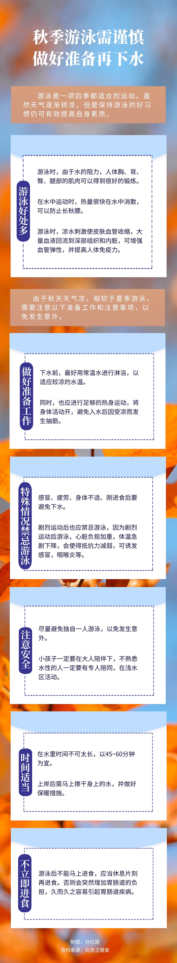 秋季游泳需謹慎做好這些準備工作再下水