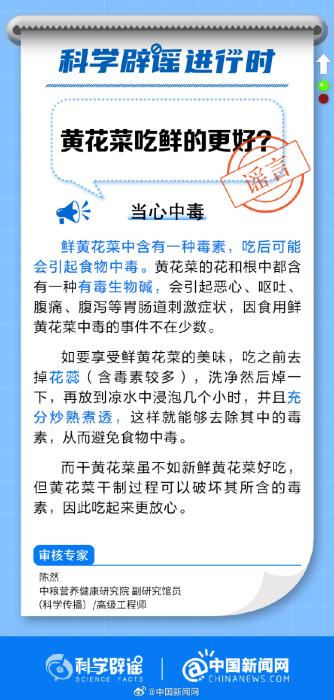 黃花菜吃鮮的更好？