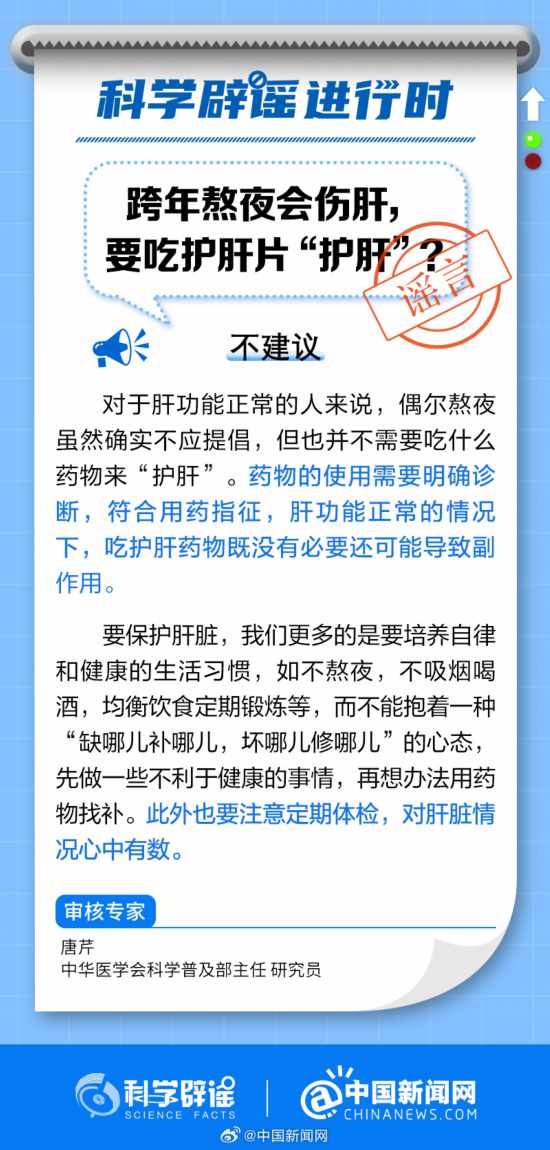 跨年熬夜會傷肝，要吃護肝片“護肝”？