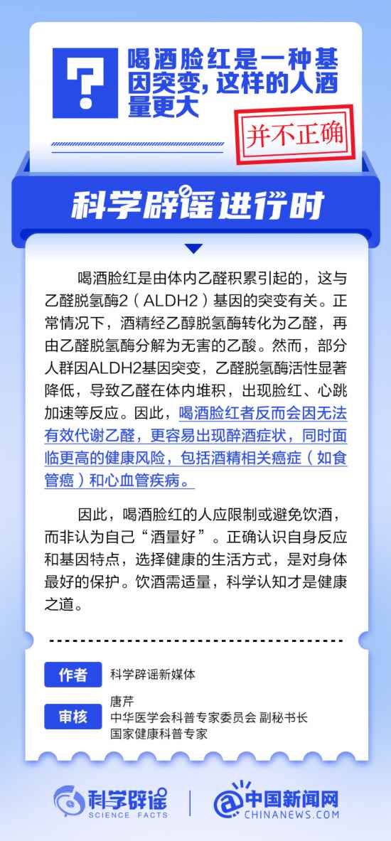 喝酒臉紅的人酒量會更大嗎？