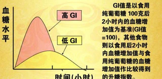 各種不同的食物的升糖指數差異值