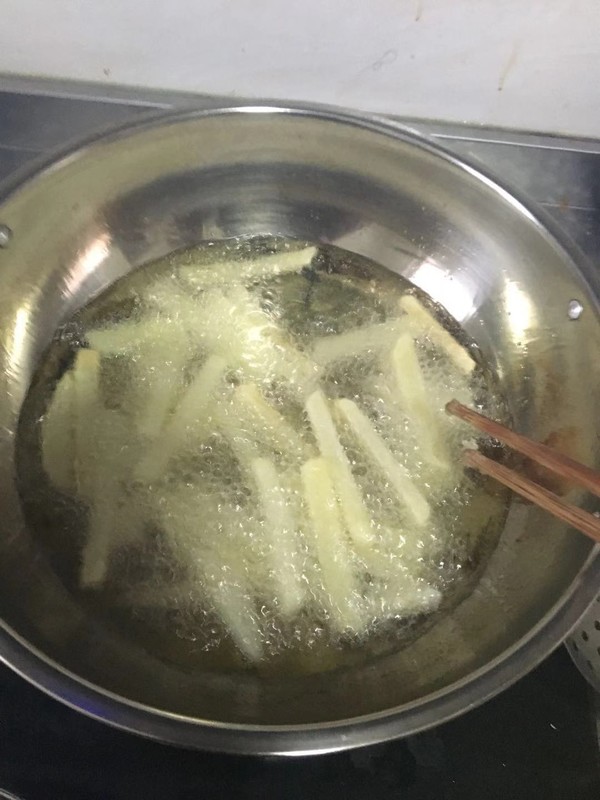 香脆薯條的做法-茄汁味炸菜譜