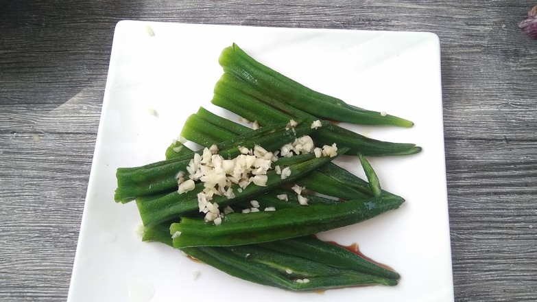 蒜蓉秋葵的做法-蒜香味熗菜譜