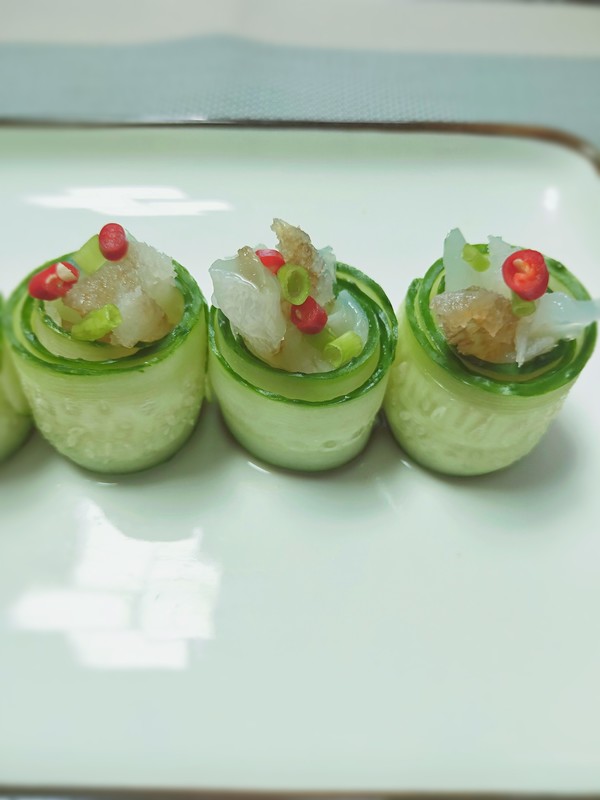 《青瓜海蜇》的做法-酸辣味拌菜譜