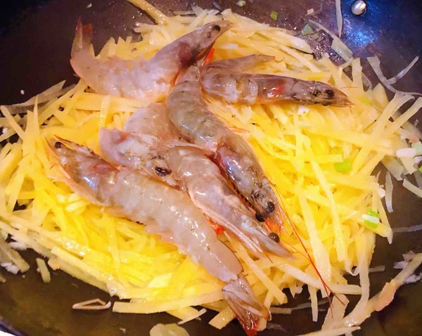 海蝦炒土豆絲的做法-咸鮮味炒菜譜