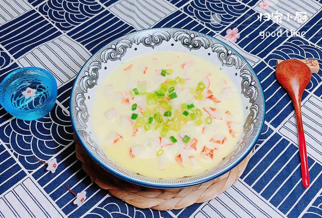 豆漿蟹柳蒸水蛋（經典家?；洸耍┑淖龇?咸鮮味蒸菜譜