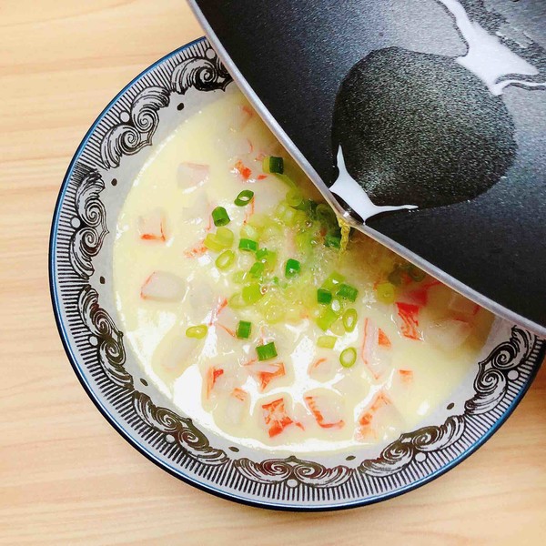豆漿蟹柳蒸水蛋（經典家?；洸耍┑淖龇?咸鮮味蒸菜譜