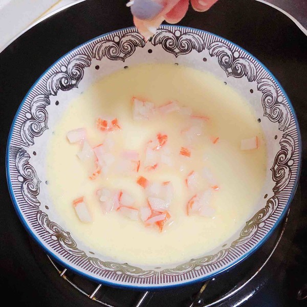 豆漿蟹柳蒸水蛋（經典家?；洸耍┑淖龇?咸鮮味蒸菜譜