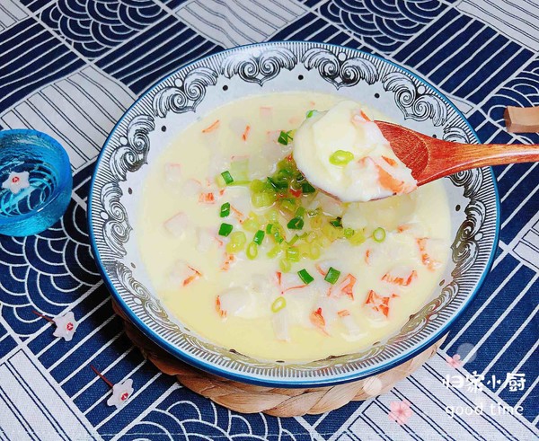 豆漿蟹柳蒸水蛋（經典家?；洸耍┑淖龇?咸鮮味蒸菜譜