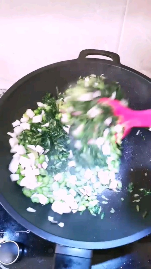 蘿卜菜炒毛豆的做法-家常味炒菜譜