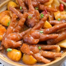 板栗燒雞爪的做法-咸鮮味燒菜譜