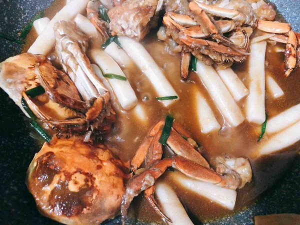 螃蟹炒年糕的做法-咸鮮味炒菜譜