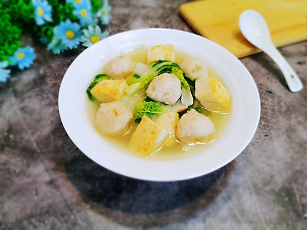 墨魚丸小油菜豆腐湯的做法-咸鮮味煮菜譜-易網健康養生網 墨魚丸小油菜豆腐湯的做法-咸鮮味煮菜譜