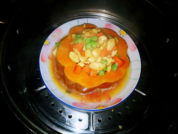 雞丁南瓜盅的做法-其它口味蒸菜譜-易網健康養生網 雞丁南瓜盅的做法-其它口味蒸菜譜