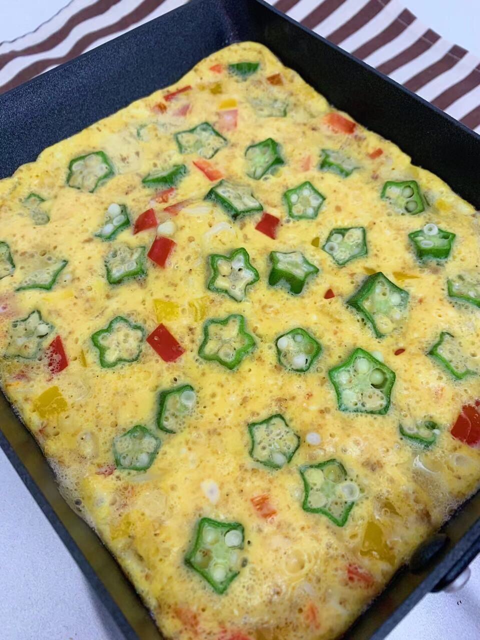 寶寶輔食  銀魚秋葵煎蛋的做法-家常味煎菜譜