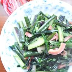 紫菜苔炒咸肉絲的做法-家常味炒菜譜