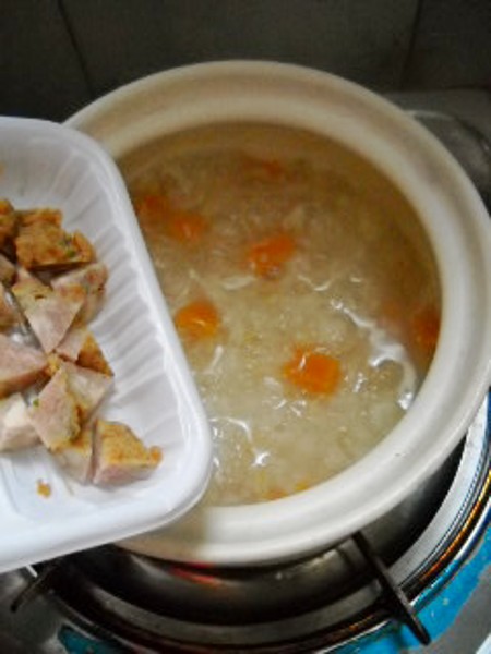 南瓜肉丸燕麥粥的做法-咸鮮味煮菜譜