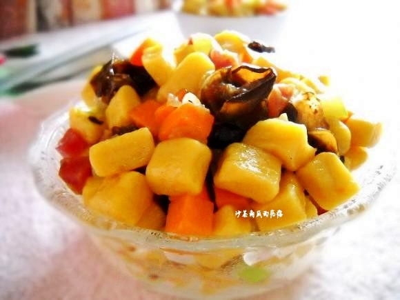 沙茶南瓜面棋的做法-家常味炒菜譜-易網健康養生網 沙茶南瓜面棋的做法-家常味炒菜譜