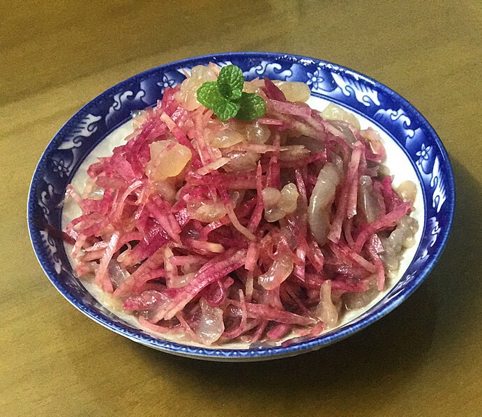 蘿卜絲拌海蜇的做法-家常味拌菜譜-易網健康養生網 蘿卜絲拌海蜇的做法-家常味拌菜譜