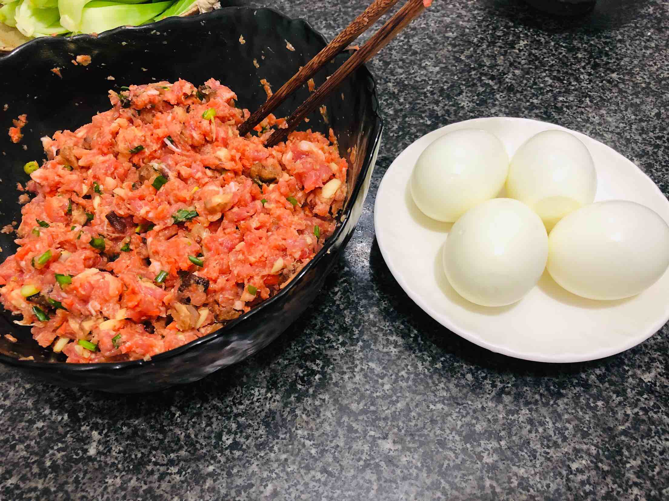 年夜飯之四喜丸子的做法-醬香味蒸菜譜