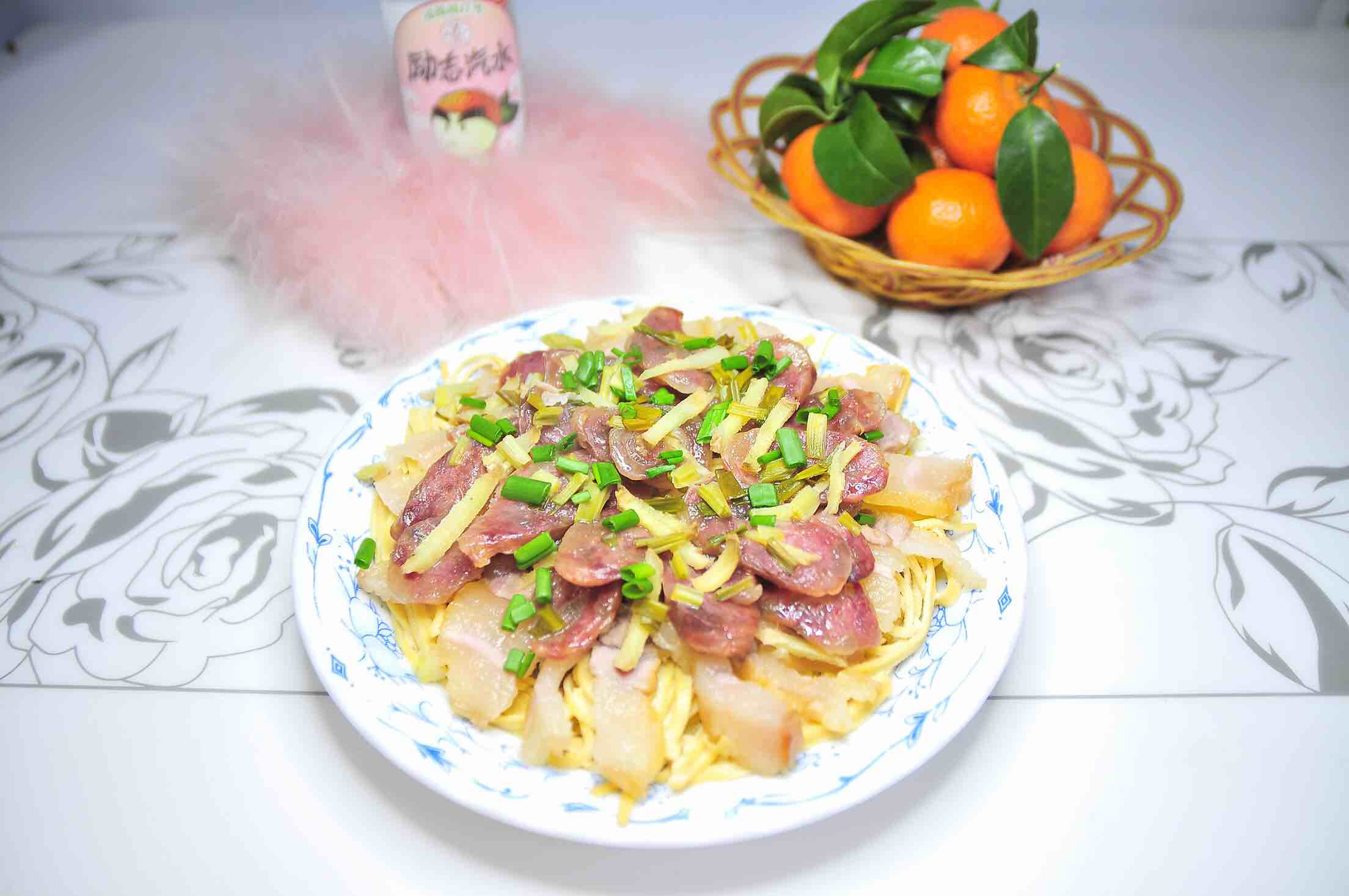 咸肉香腸蒸干絲的做法-咸鮮味蒸菜譜