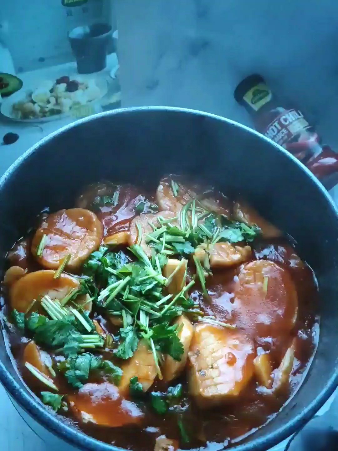 番茄辣醬杏鮑菇的做法-酸辣味煎菜譜
