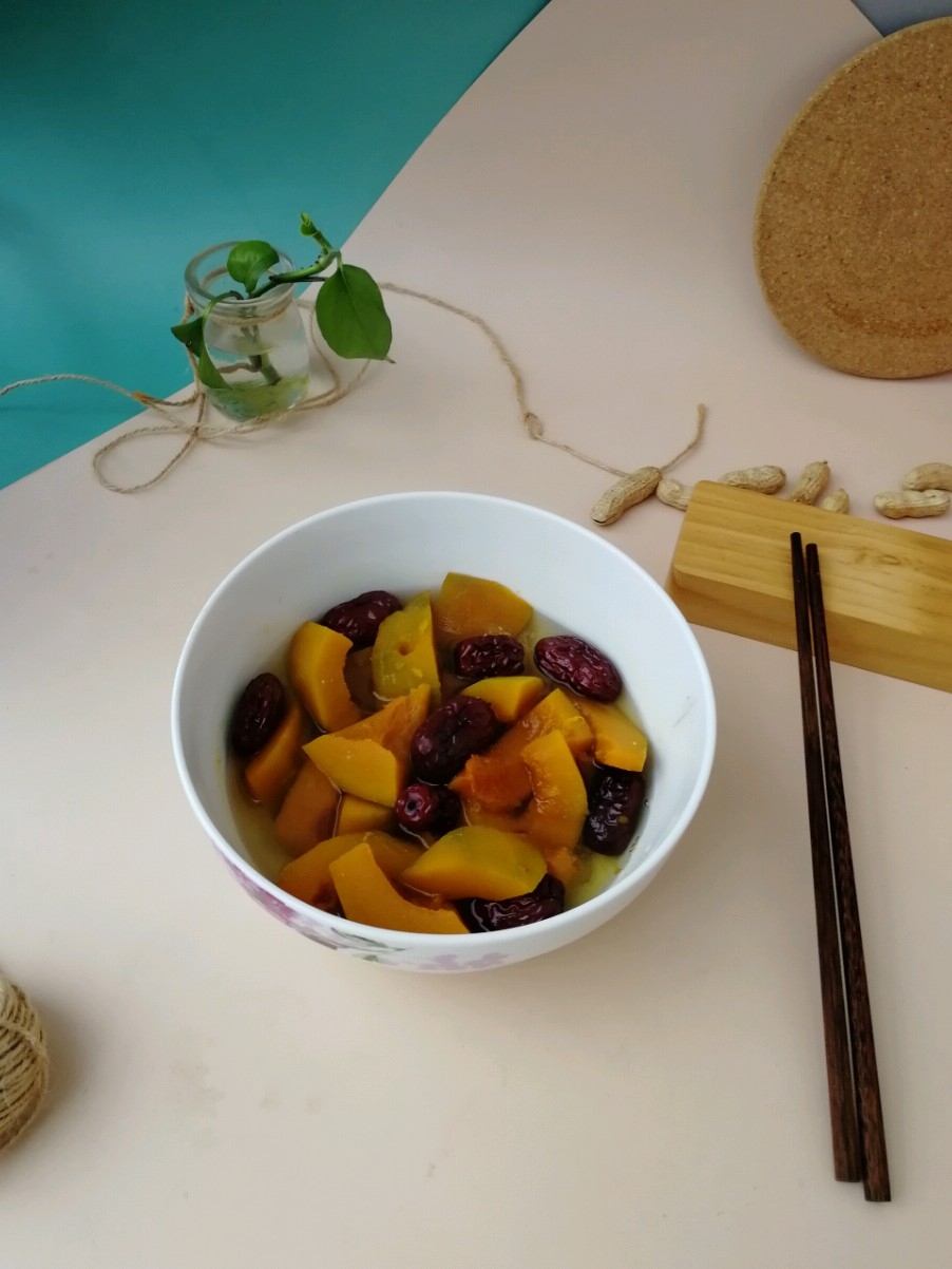 南瓜蒸紅棗的做法-甜味蒸菜譜