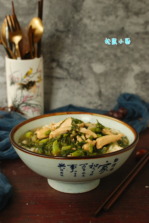 雪菜雞絲面的做法-家常味煮菜譜-易網健康養生網 雪菜雞絲面的做法-家常味煮菜譜