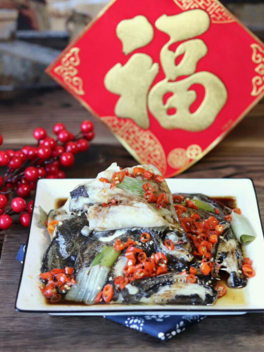 清蒸鰈魚頭的做法-家常味蒸菜譜