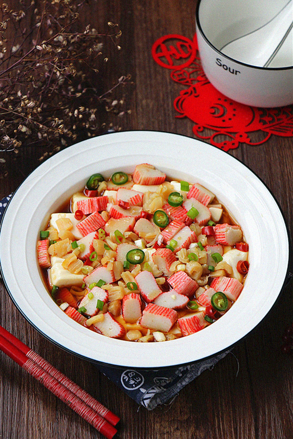 蟹肉棒蒸豆腐的做法-咸鮮味蒸菜譜-易網(wǎng)健康養(yǎng)生網(wǎng) 蟹肉棒蒸豆腐的做法-咸鮮味蒸菜譜