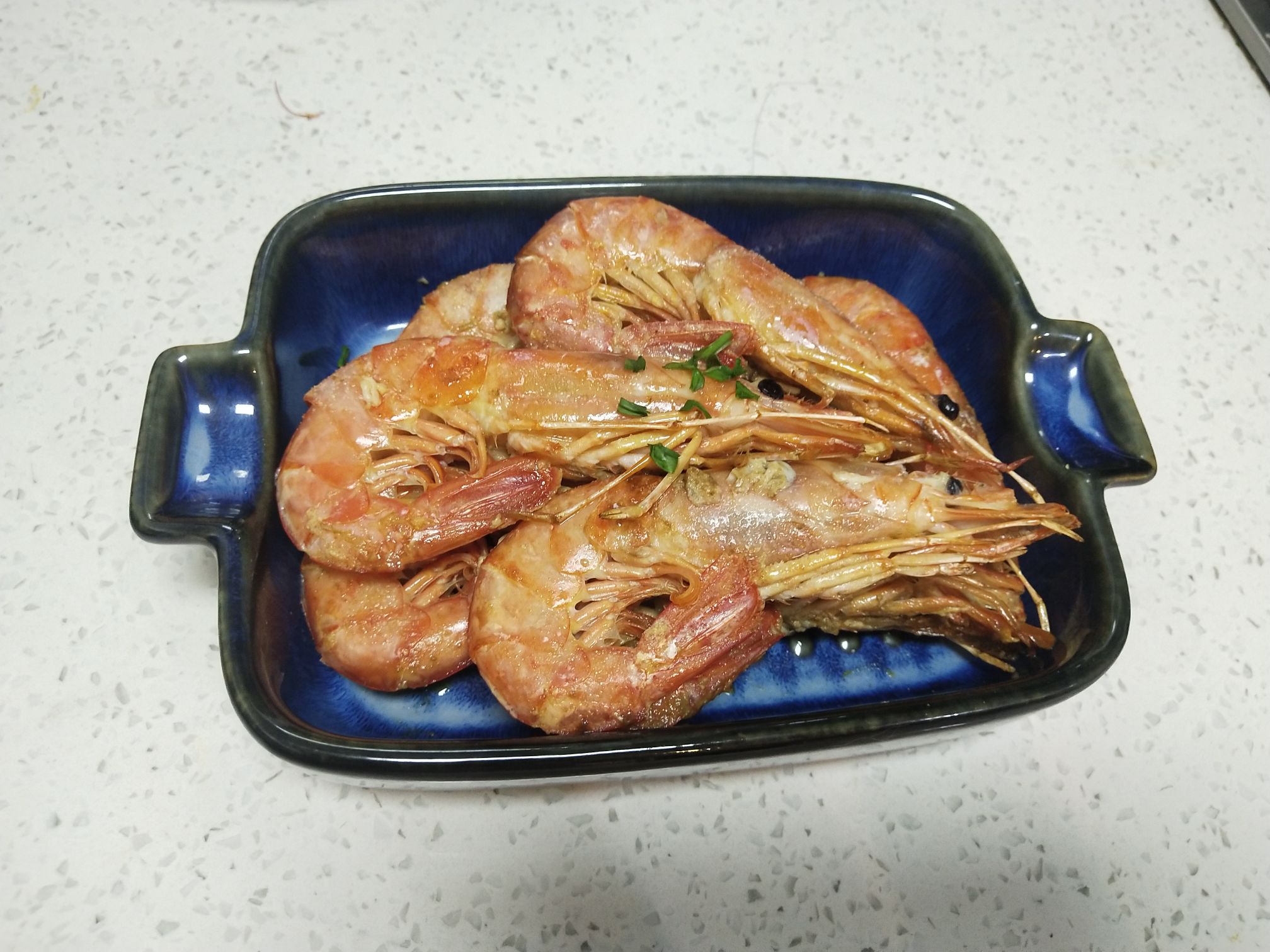 香煎阿根廷紅蝦的做法-咸鮮味煎菜譜