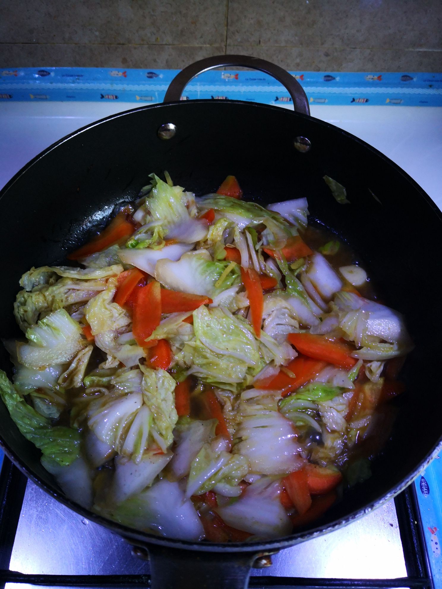 大白菜炒胡蘿卜的做法-家常味炒菜譜
