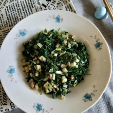筍丁咸肉炒薺菜的做法-咸鮮味炒菜譜