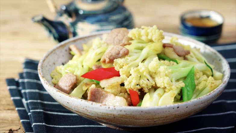 花菜炒肉--【孔老師教做菜】的做法-家常味炒菜譜