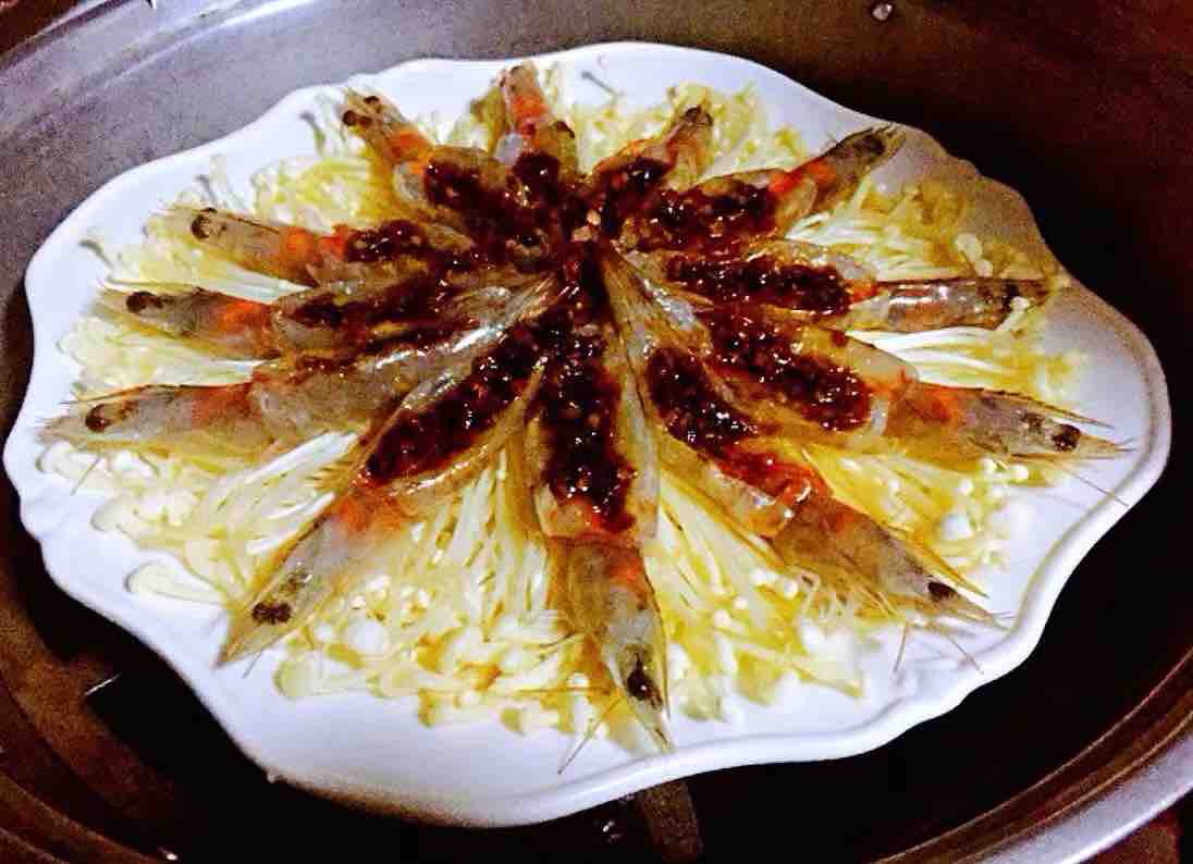 蒜蓉海蝦蒸金針菇的做法-家常味蒸菜譜-易網(wǎng)健康養(yǎng)生網(wǎng) 蒜蓉海蝦蒸金針菇的做法-家常味蒸菜譜