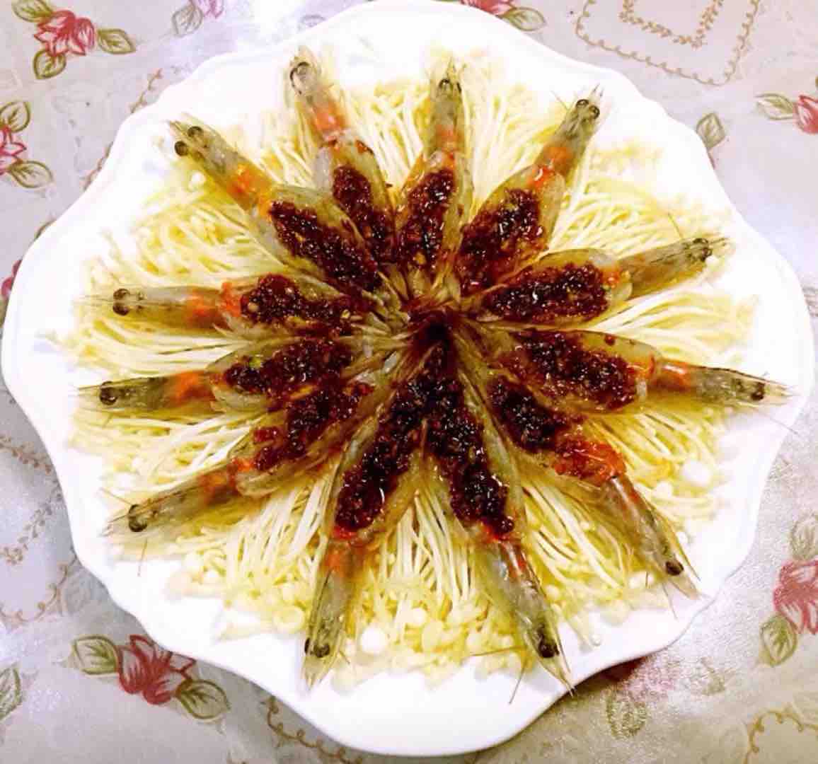 蒜蓉海蝦蒸金針菇的做法-家常味蒸菜譜-易網(wǎng)健康養(yǎng)生網(wǎng) 蒜蓉海蝦蒸金針菇的做法-家常味蒸菜譜