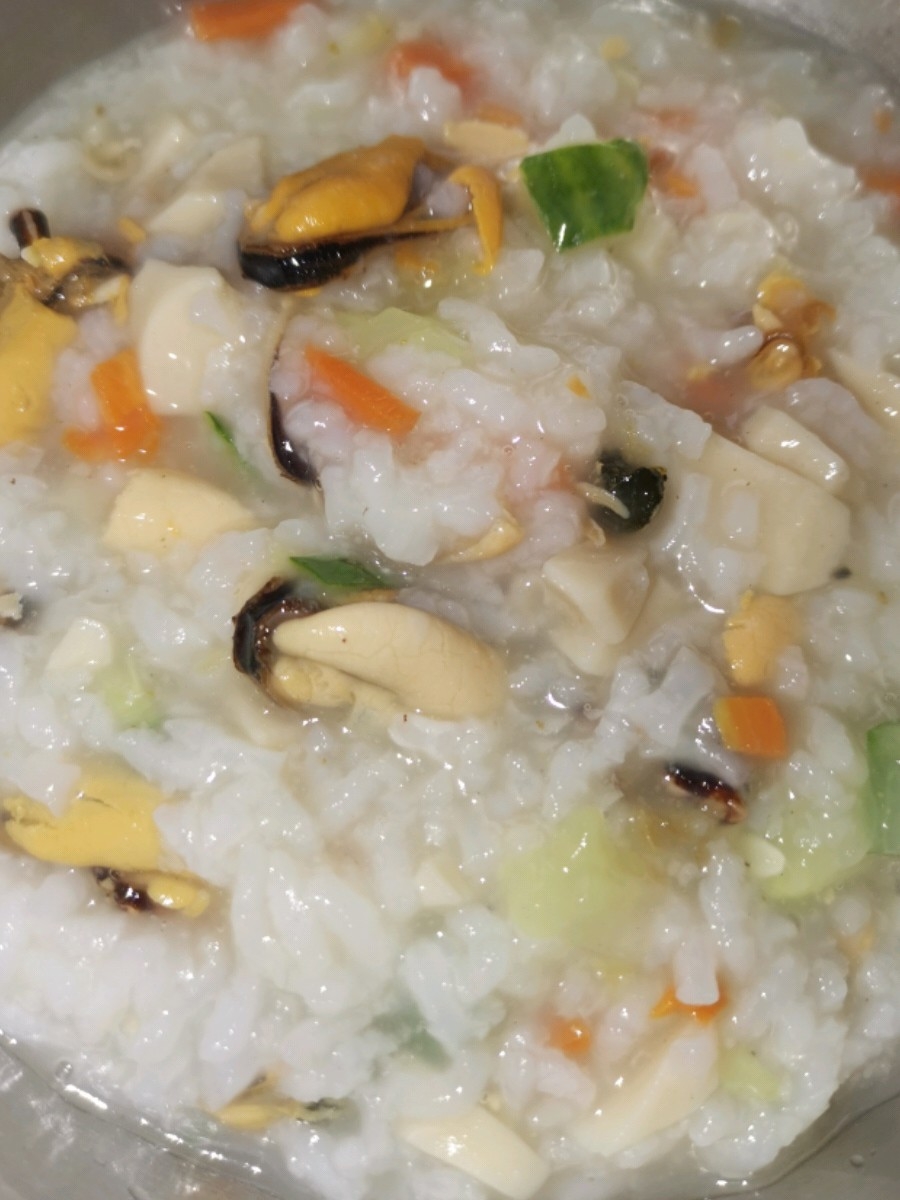 青口貝營養粥的做法-家常味煮菜譜