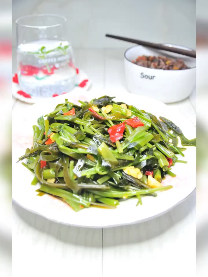 空心菜拌海帶的做法-家常味拌菜譜