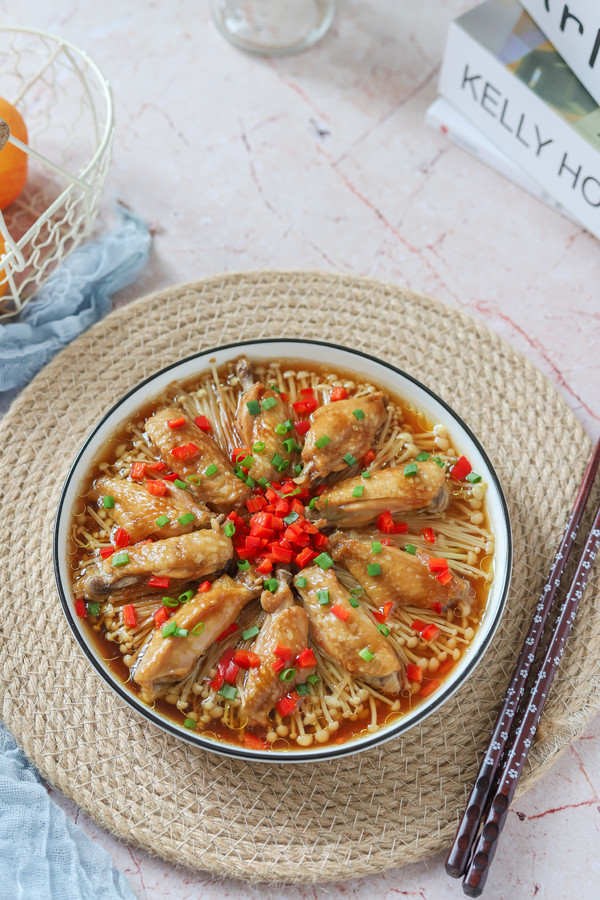 金針菇蒸雞翅的做法-家常味蒸菜譜-易網健康養生網 金針菇蒸雞翅的做法-家常味蒸菜譜