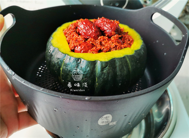 糖桂花紅棗蒸南瓜的做法-甜味蒸菜譜