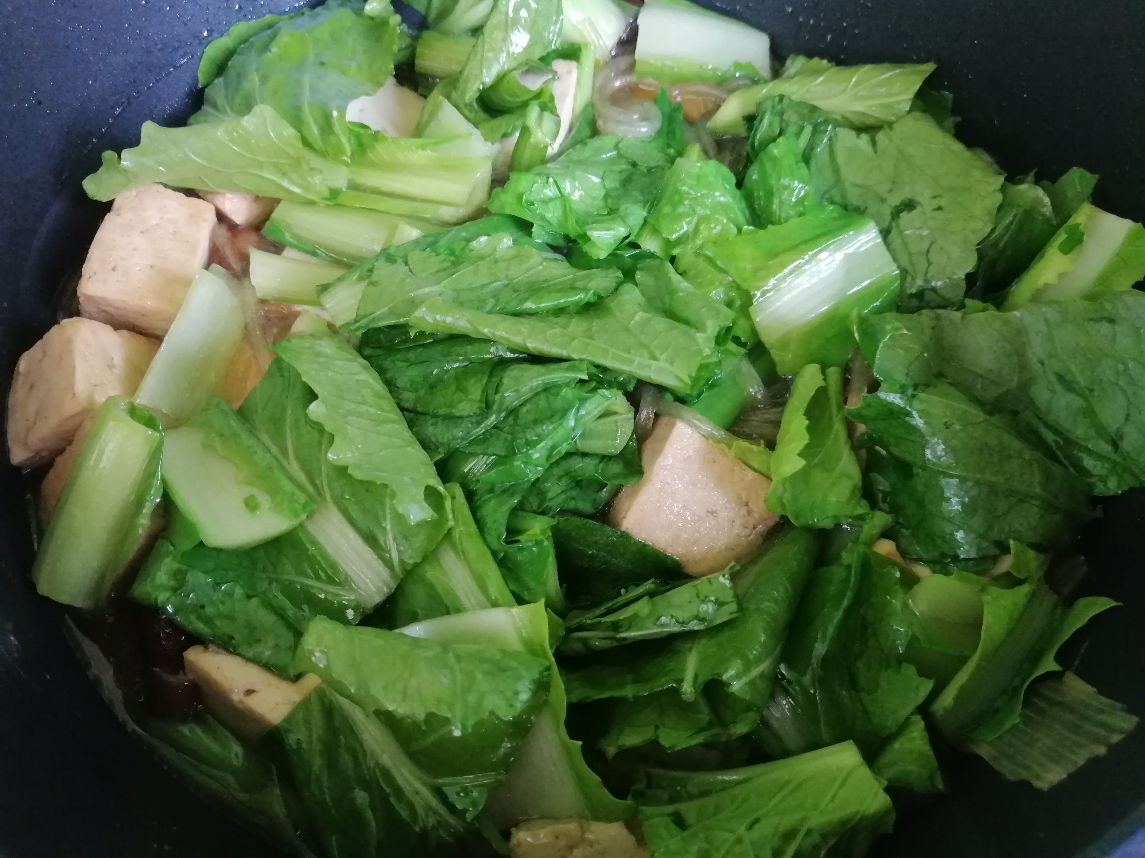 小白菜粉條燉豆腐的做法-家常味燉菜譜