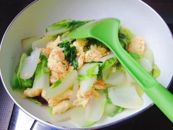 小白菜炒鵝蛋的做法-家常味炒菜譜