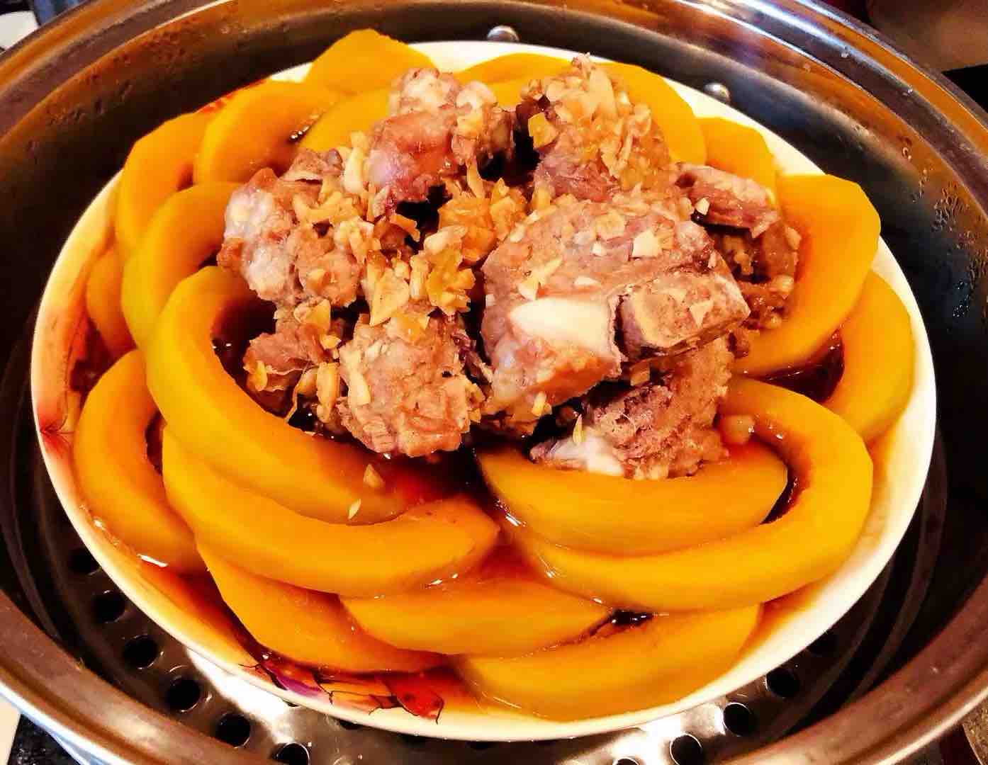 排骨蒸南瓜的做法-咸鮮味蒸菜譜