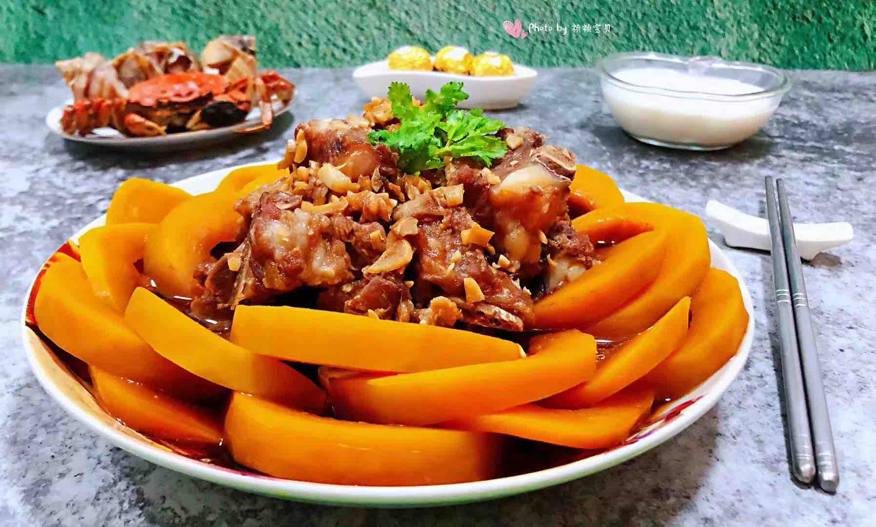 排骨蒸南瓜的做法-咸鮮味蒸菜譜
