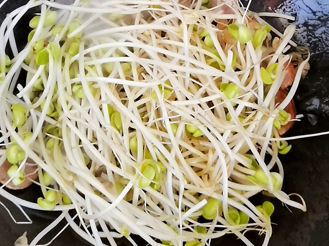 1根香腸1份豆芽隨便1炒，簡單美味又下飯的做法-咸鮮味炒菜譜