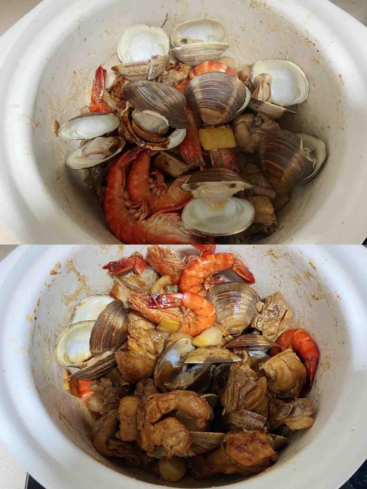 海鮮雞煲的做法-咸鮮味燜菜譜