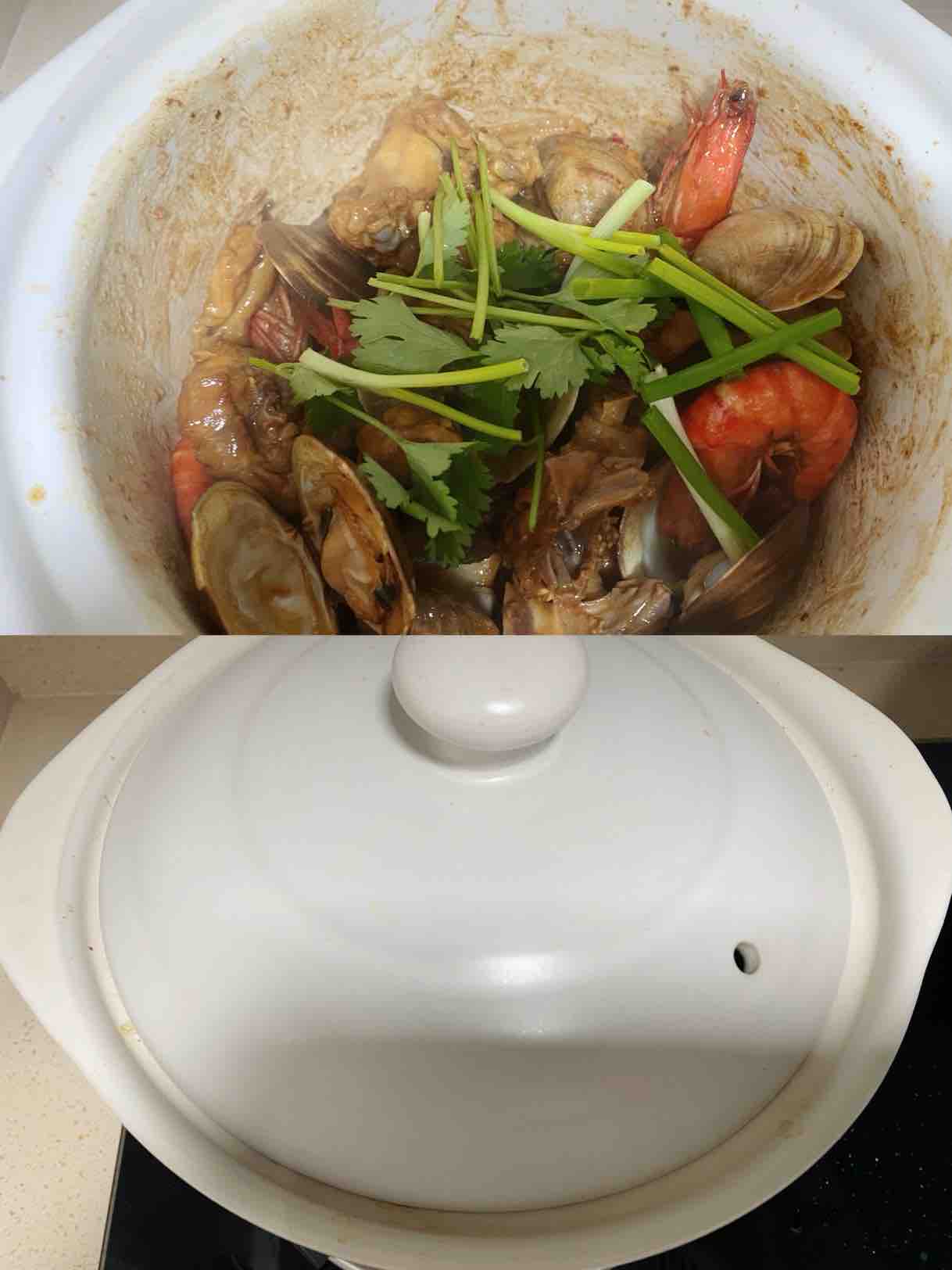 海鮮雞煲的做法-咸鮮味燜菜譜